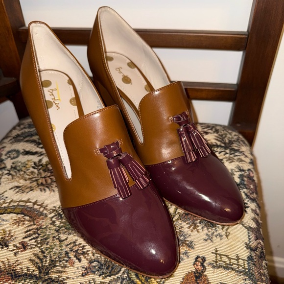 Boden Women’s Lottie Two-toned Patent Leather Tassel Heels, sz 42 - Picture 1 of 16